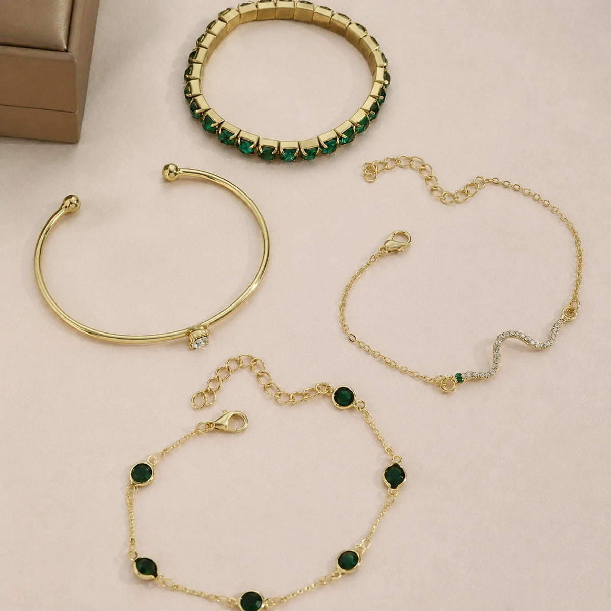Prudence - Green Stone Bracelet Set