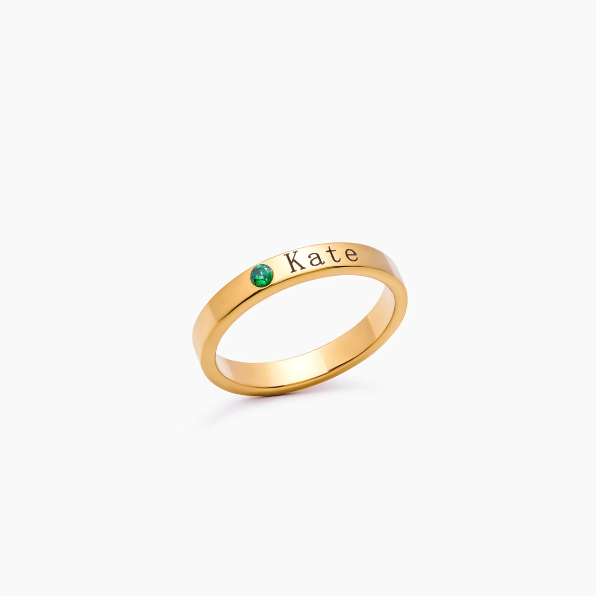 Celia - Stackable Name Ring with Birthstone