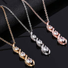 Hilda - Three Stone Twist Pendant Necklace