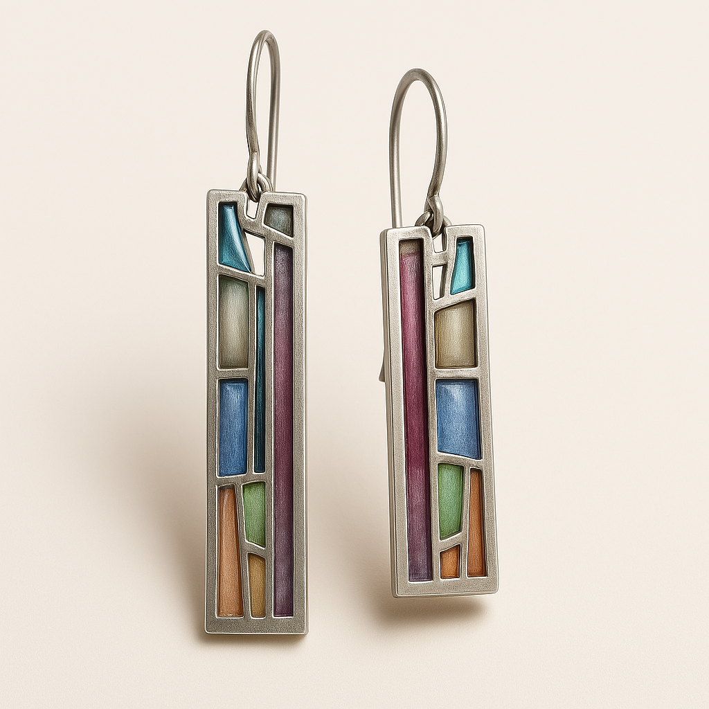 Irene - Color Block Rectangle Earrings