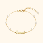 Maggie - Name Bracelet with Pearl Style Beads