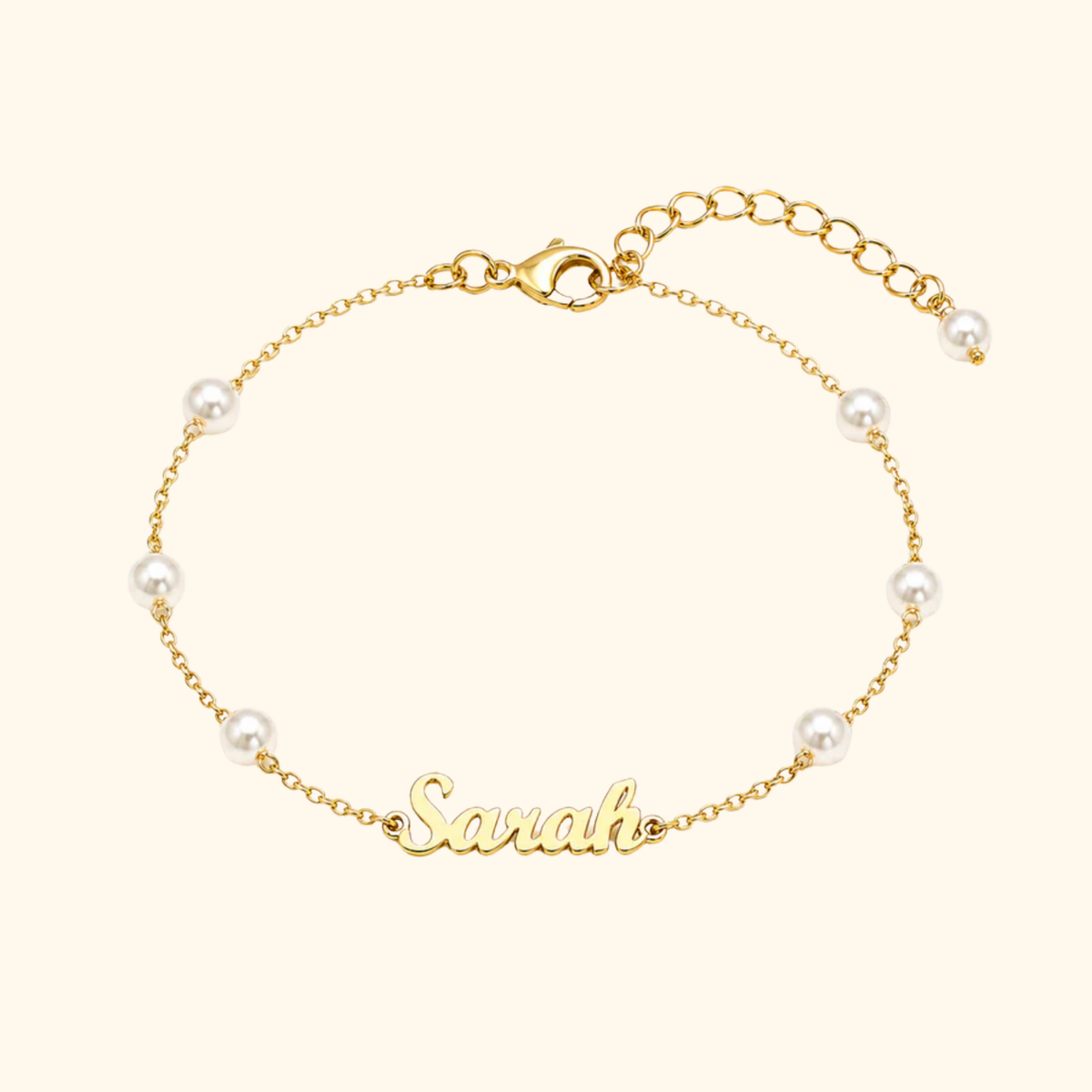 Maggie - Name Bracelet with Pearl Style Beads