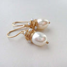 Marian - Gold Cap Pearl Style Drop Earrings