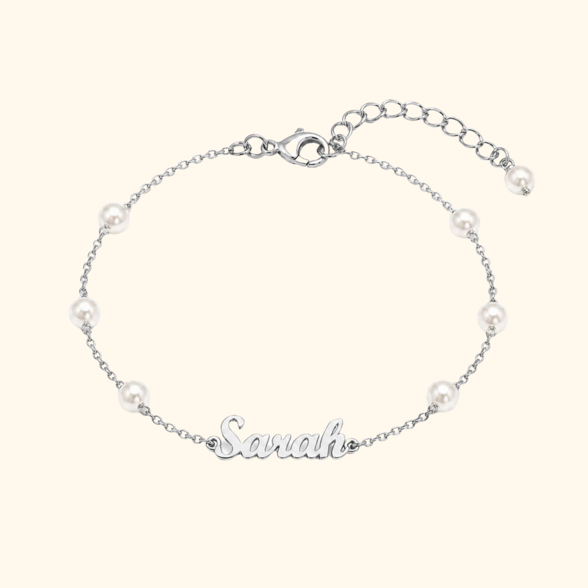 Maggie - Name Bracelet with Pearl Style Beads