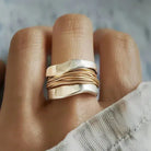 Elena - Two-Tone Thread Wrap Ring