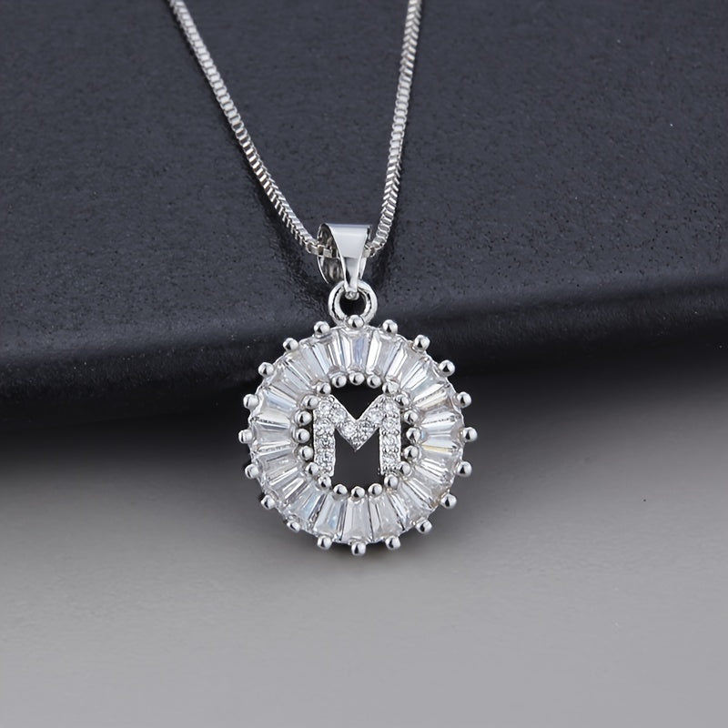 Joyce - Round Initial Pendant Necklace
