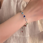 Helen - Rainbow Heart Stone Bracelet