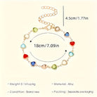 Helen - Rainbow Heart Stone Bracelet