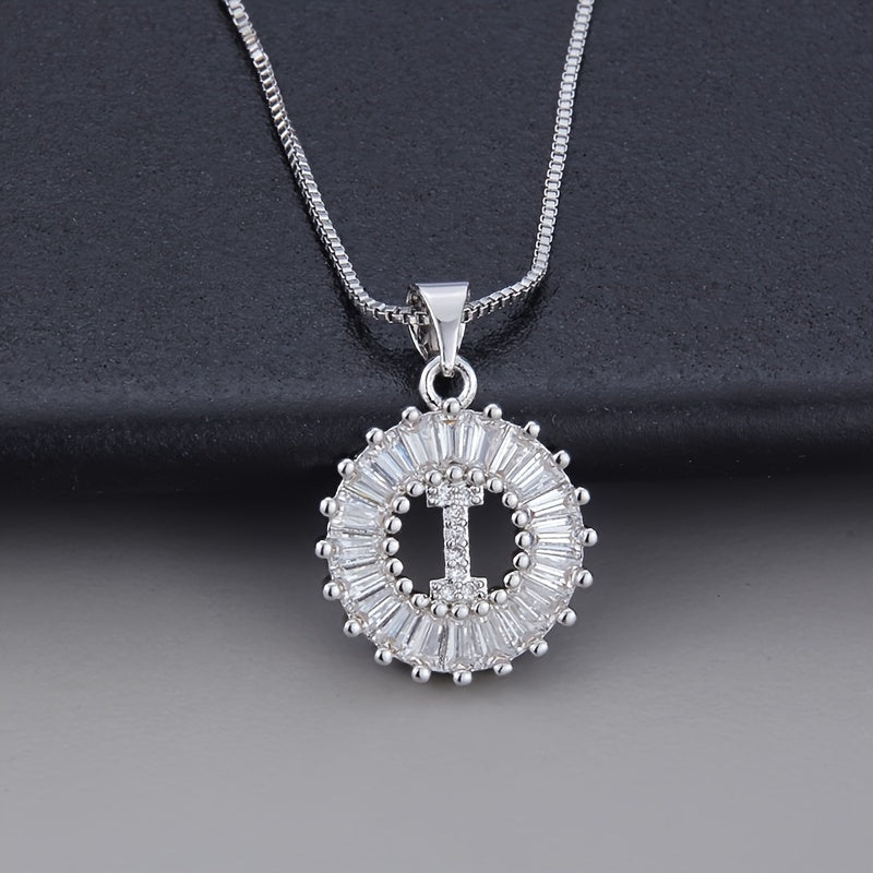 Joyce - Round Initial Pendant Necklace