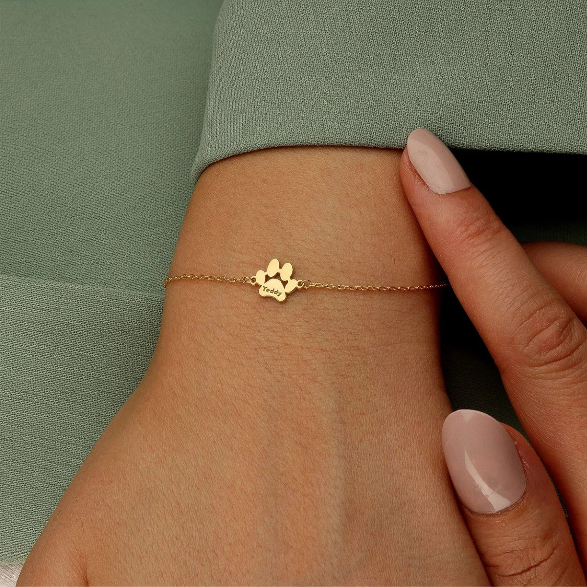Ariel - Paw Print Name Bracelet