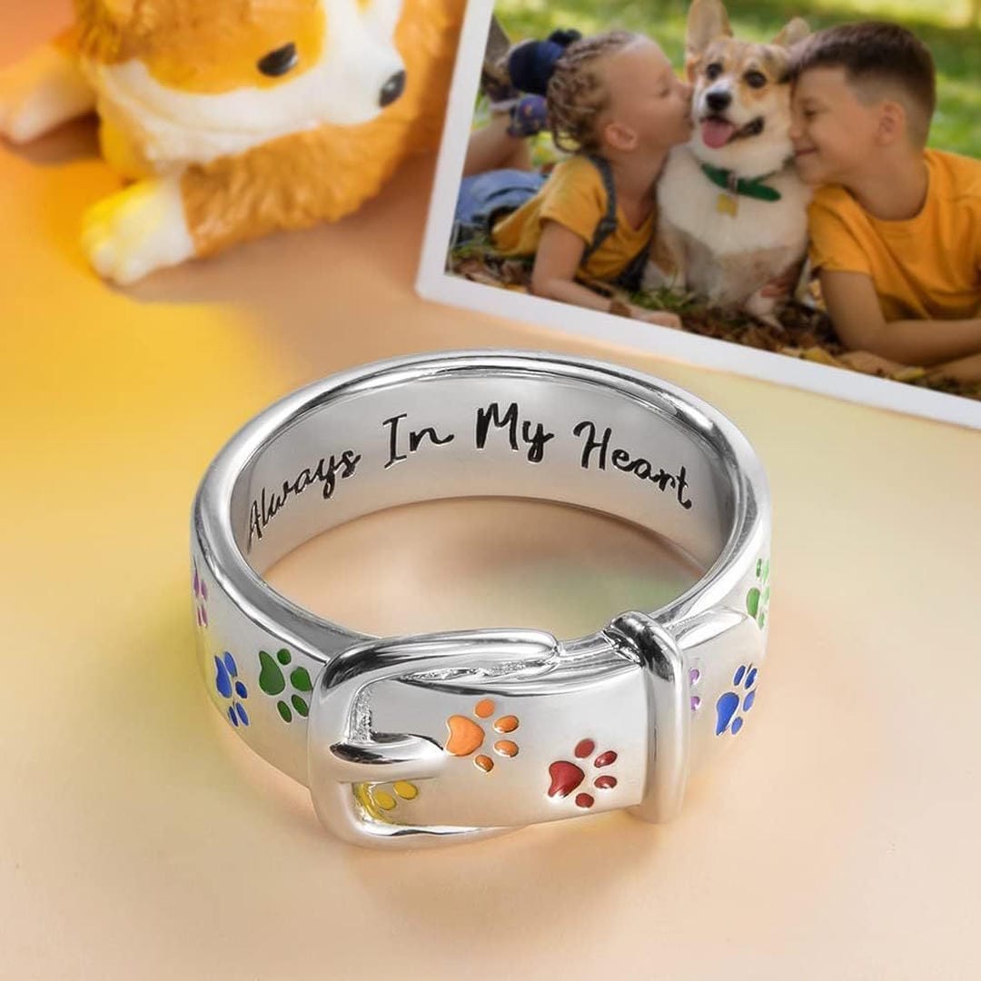 Belle - Always in My Heart Paw Print Ring