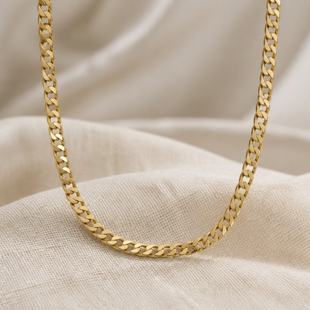 Sheila - Flat Link Curb Chain Necklace