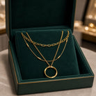 Sybil - Three Row Gold Circle Necklace