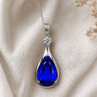 Daisy - Blue Teardrop Pendant Necklace