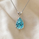 Flora - Aqua Teardrop Pendant Necklace
