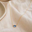 Loretta - Oval Blue Stone Necklace