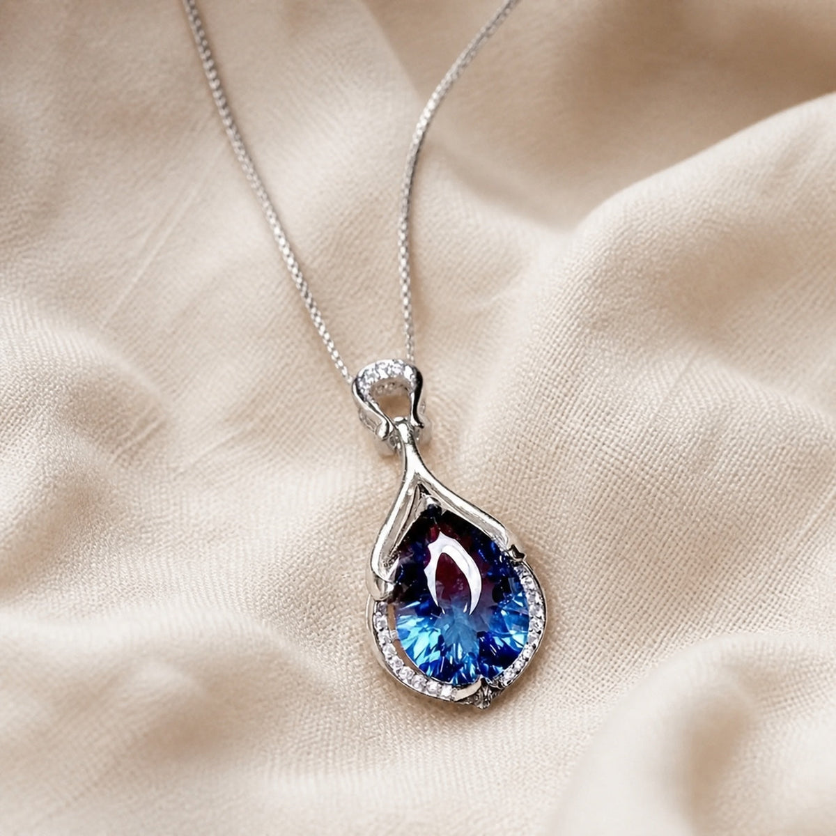 Kay - Blue Teardrop Swirl Pendant Necklace