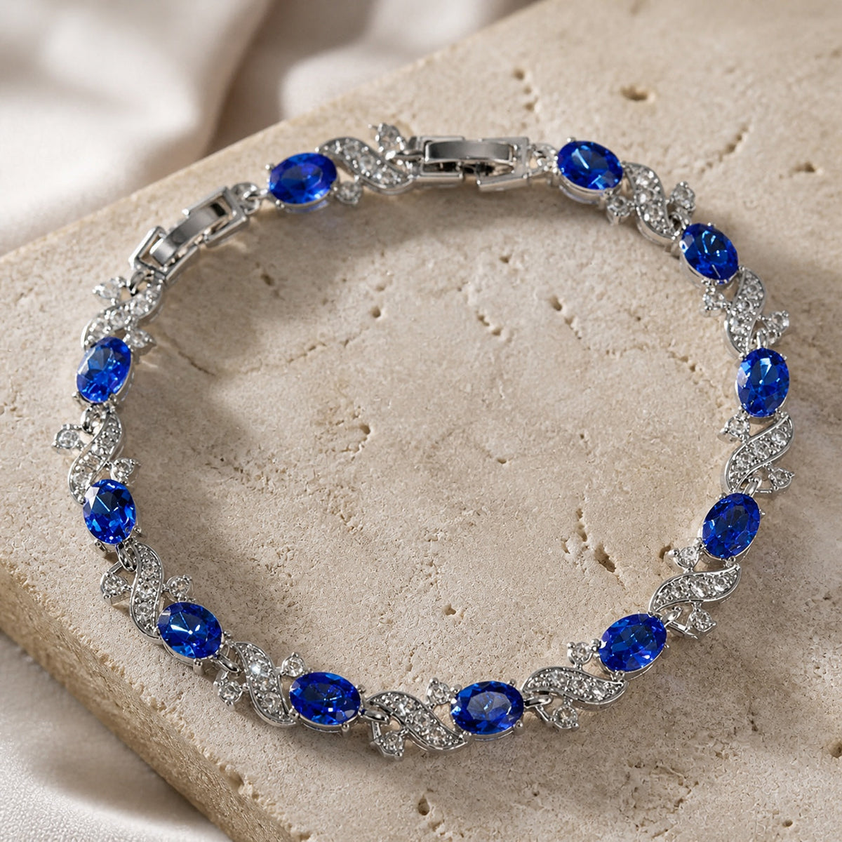 Gail - Blue Stone Station Bracelet