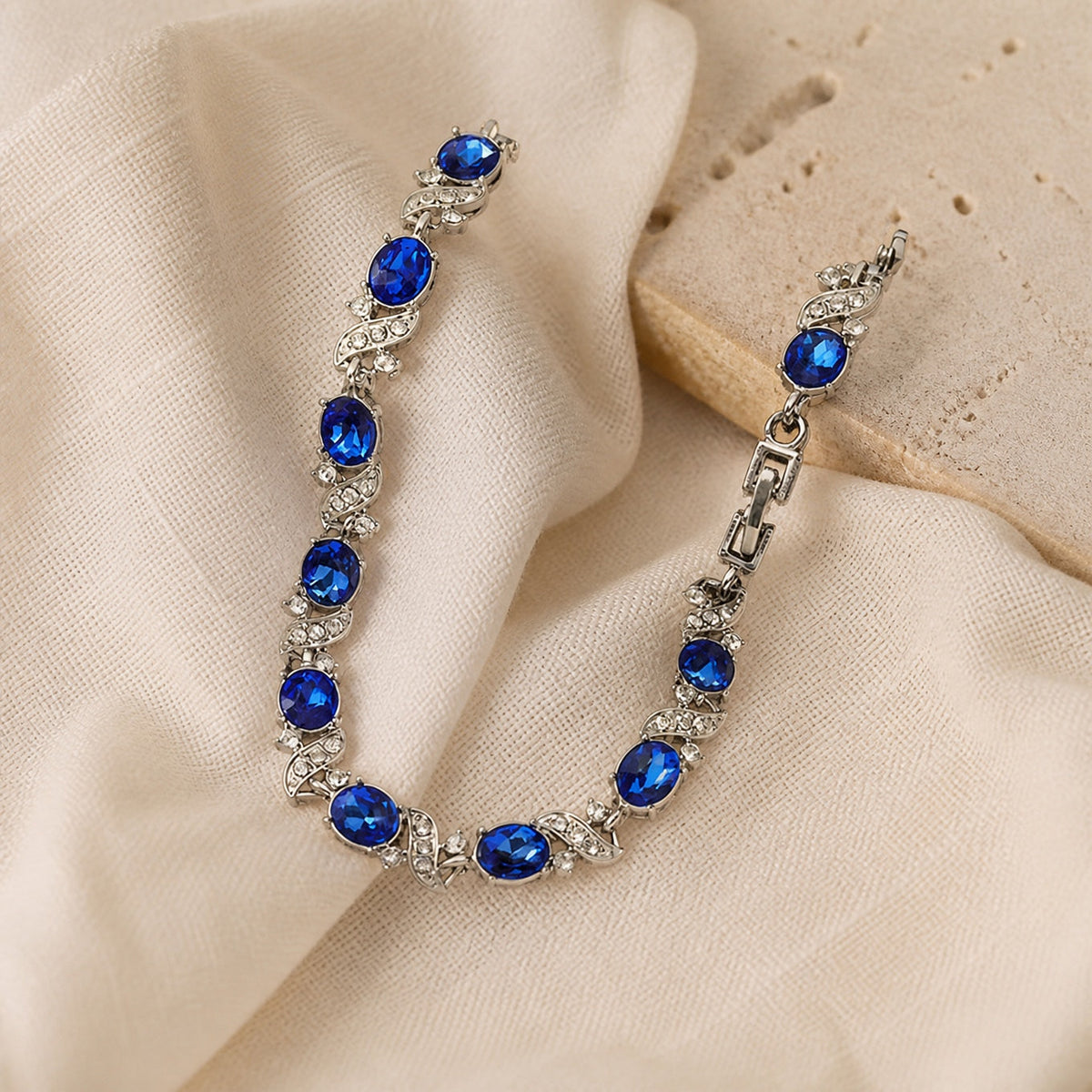 Gail - Blue Stone Station Bracelet