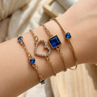 Jeanne - Blue Stone and Heart Bracelet Set