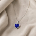 Polly - Blue Heart Halo Pendant Necklace