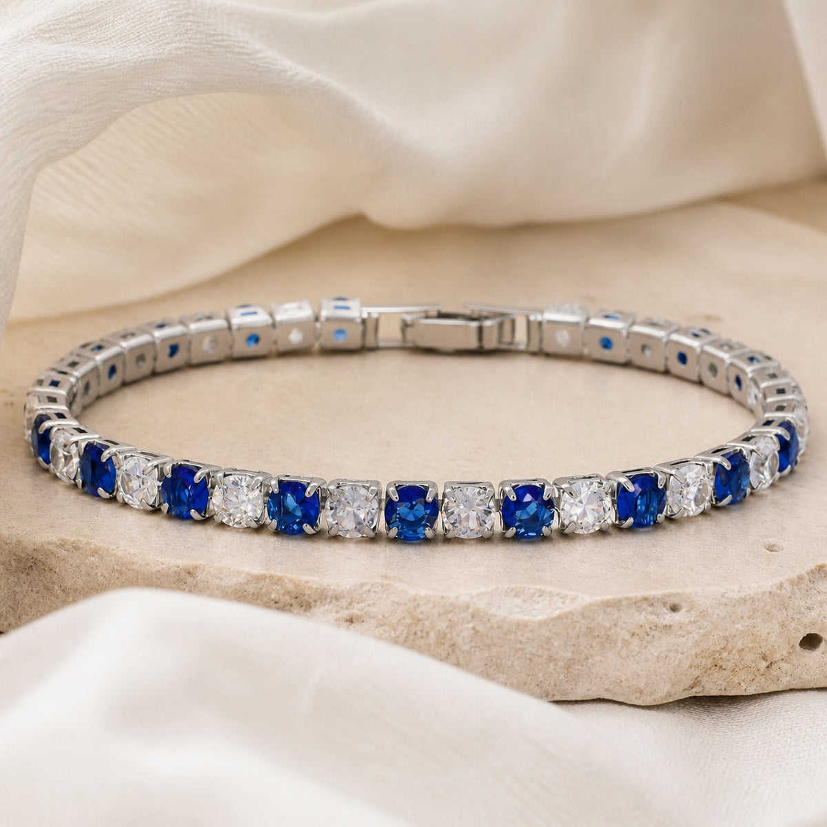 Millie - Blue and Clear Tennis Bracelet