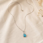 Lila - Small Aqua Teardrop Necklace