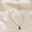 Viola - Small Blue Bar Stone Necklace