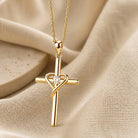 Ida - Heart Center Cross Necklace