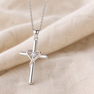 Ida - Heart Center Cross Necklace