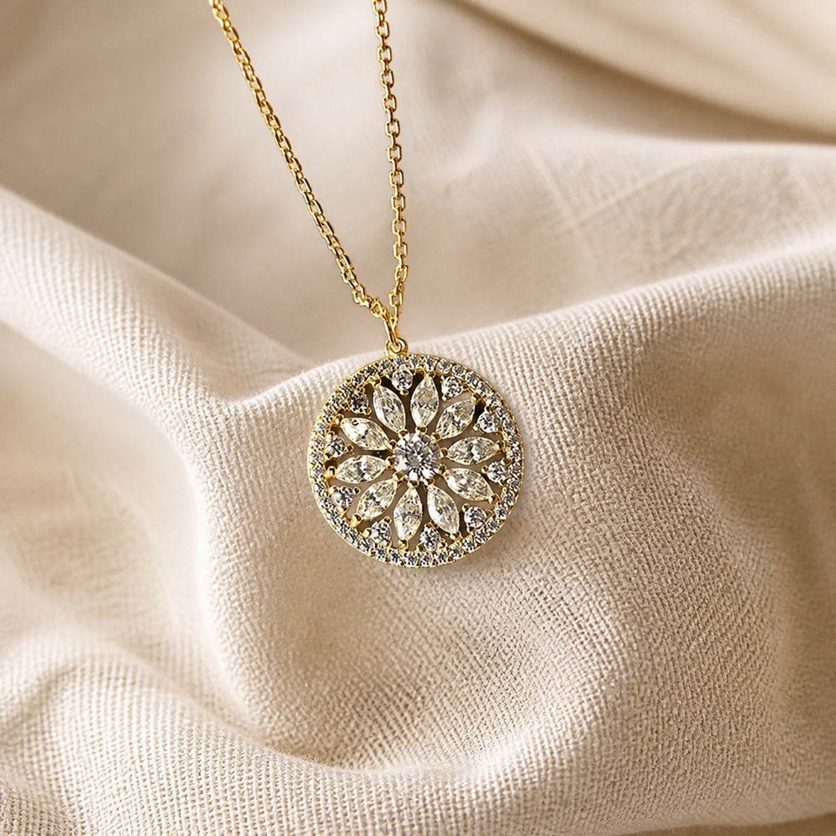 Marjorie - Sunflower Pendant Necklace