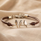 Laurel - Bird Charm Cord Bracelet