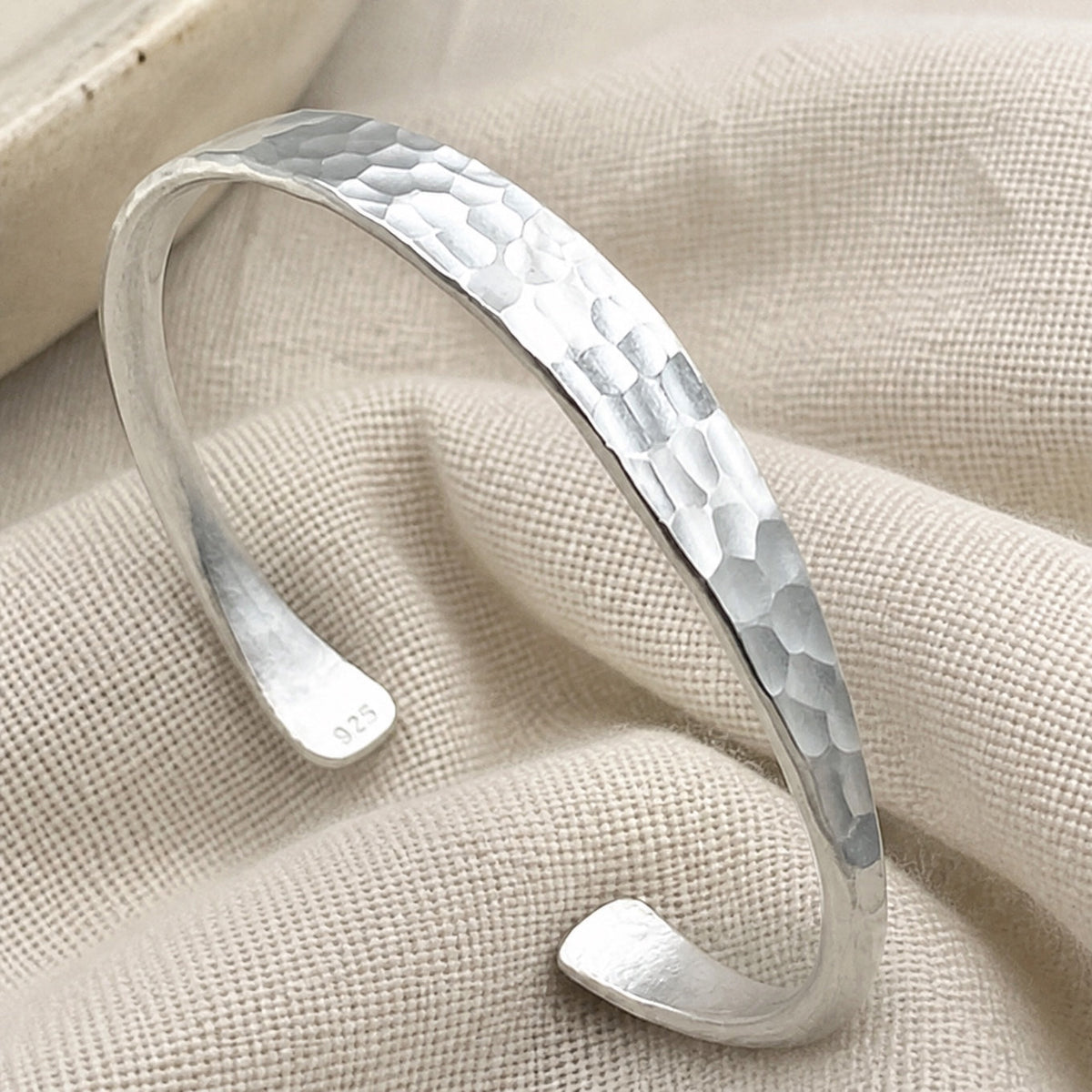 Nadine - Hammered Open Cuff Bracelet