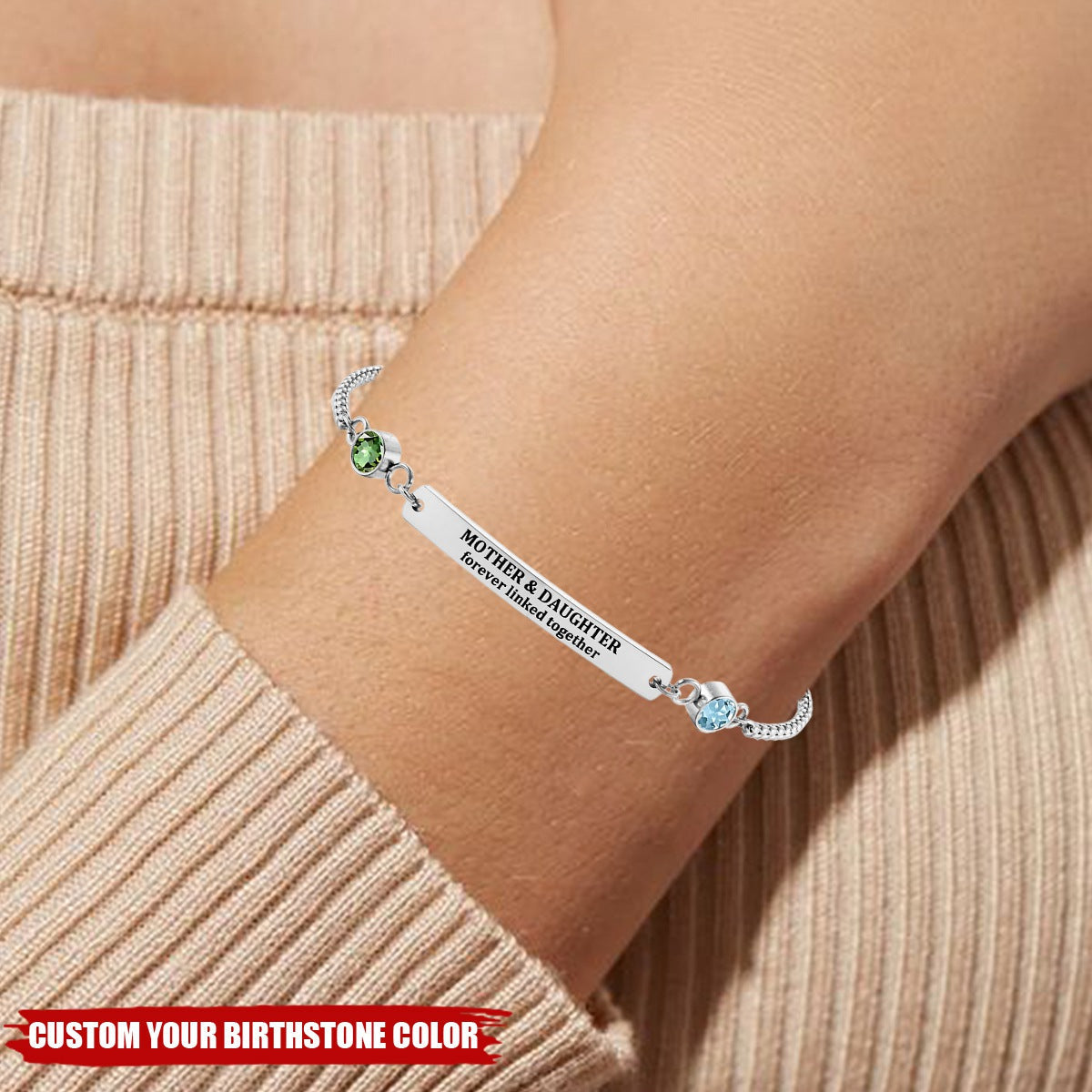 Sasha - Mother Daughter Birthstone Bracelet