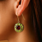 Miriam - Red and Green Round Drop Earrings