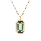 Noreen - Green Rectangle Stone Pendant Necklace