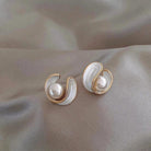Hope - White Stone Stud Earrings