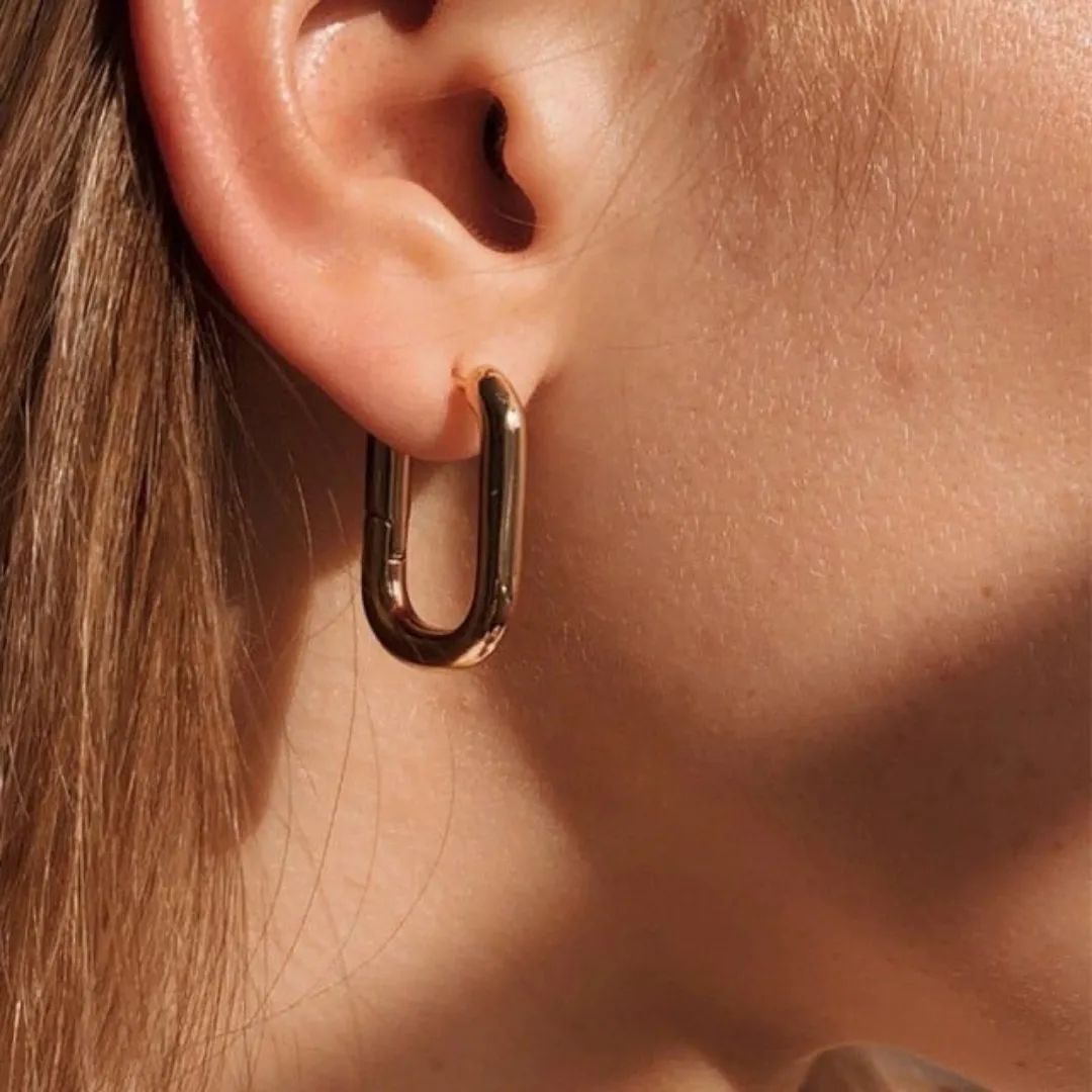Diane - Gold U Shape Hoop Earrings