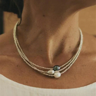 Lisa - Three Strand Seed Bead Pearl Style Necklace