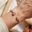 Elvira - Two Stone Open Cuff Bracelet