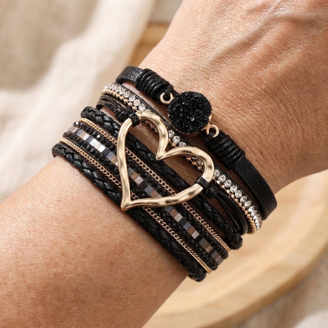 Marilyn - Layered Cord Heart Bracelet