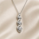 Hilda - Three Stone Twist Pendant Necklace