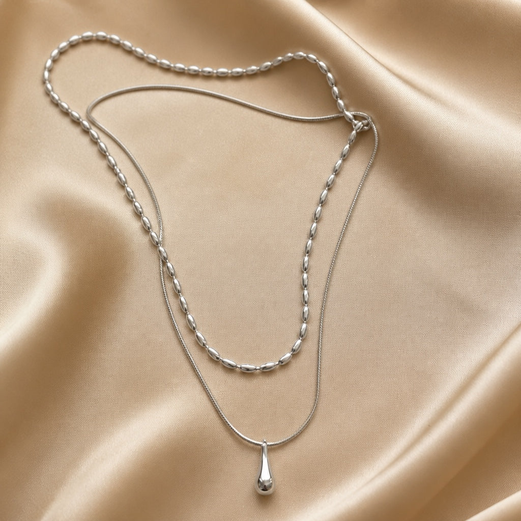 Roberta - Double Layer Teardrop Necklace