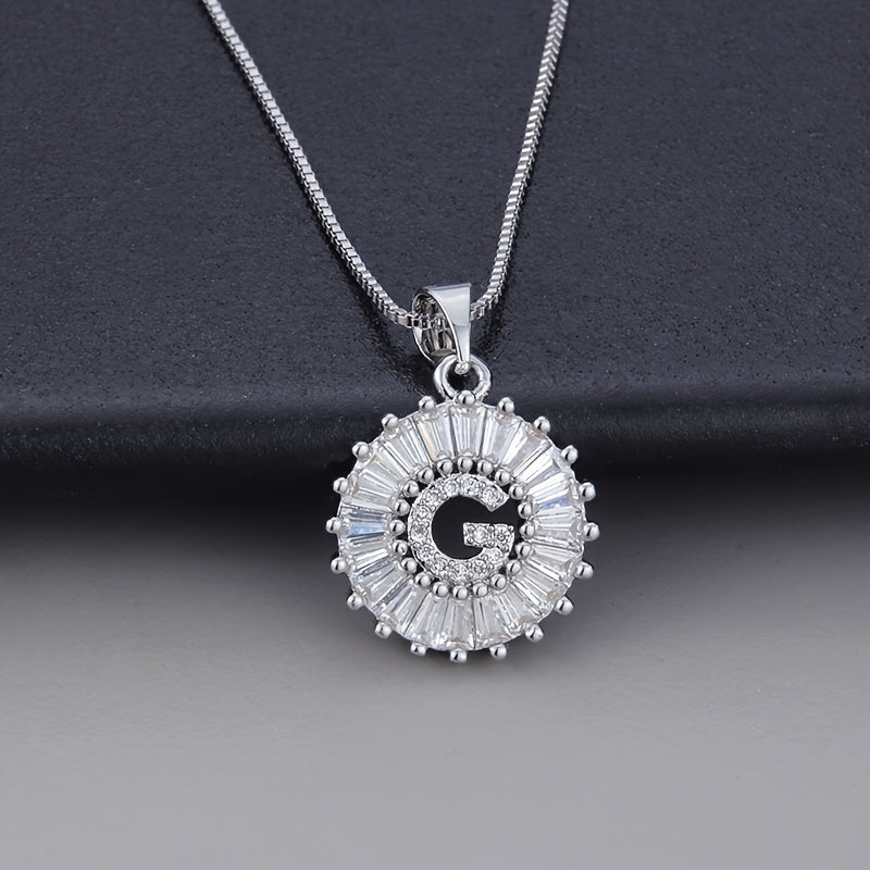 Joyce - Round Initial Pendant Necklace