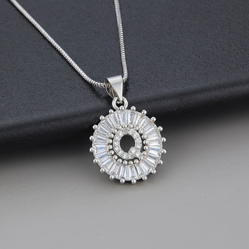 Joyce - Round Initial Pendant Necklace