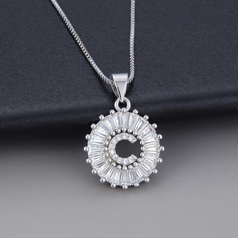 Joyce - Round Initial Pendant Necklace