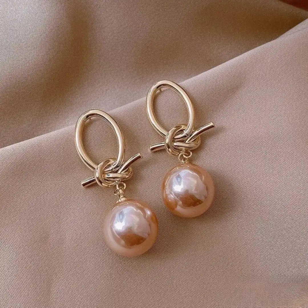 Kathleen - Pink Pearl Style Drop Earrings