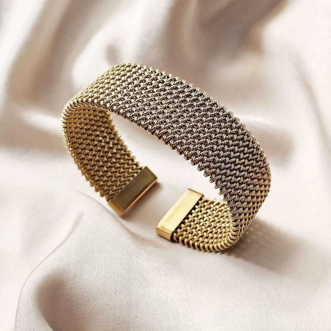 Augusta - Wide Mesh Cuff Bracelet