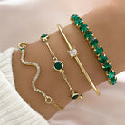 Heidi - Green Stone Bracelet Set