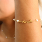 Maggie - Name Bracelet with Pearl Style Beads